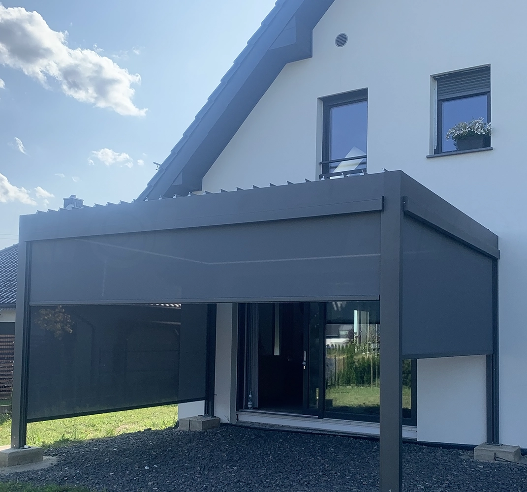 Pergola tarasowa lamelowa