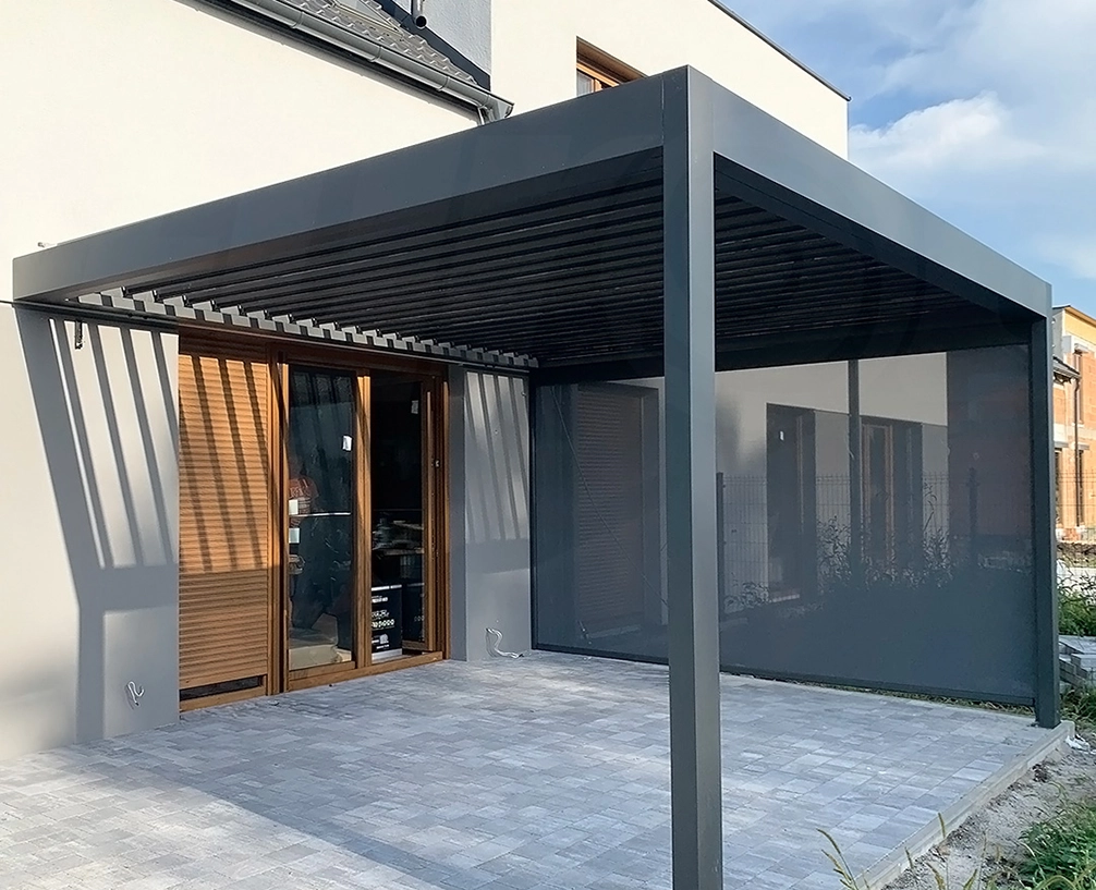 Opolskie tarasy pergola lamelowa